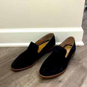 Franco Sarto black velvet loafers